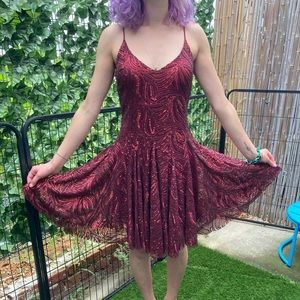 💃 Betsey Johnson Sexy Red Sequined Cocktail Dress